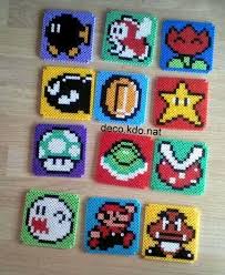 Perles Hama Sous Verre Mario Perles Hama Perles A Tisser Schemas De Bijoux En Perles