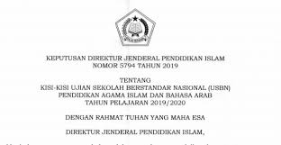 Download Kisi Kisi Usbn Pai Dan Bahasa Arab Mi Mts Ma 2020
