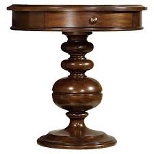 1 Drawer Accent Table With A Turned Pedestal Base And Cherry Veneers Product Accent Tableconstruction Material Furniture Pedestal Dining Table Accent Table