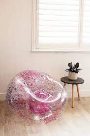 inflatable glitter chair in pink glitter balloons pink glitter paint glitter bedroom