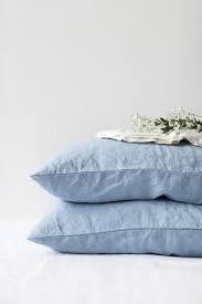 Bettwasche In Himmelblau Aus Hochwertigem Leinen Naturliche Bettwasche Furs Schlafzimmer Scandinavian St Naturliche Bettwasche Kissenbezug 40x80 Kissenbezug