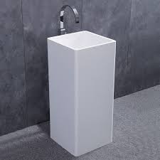 Luxury Contemporary Solid Surface Resin Stone Freestanding Square Pedestal Sink In Matte Glossy White For Bathroom Contemporary Solid Surface Resin Stone Freestanding Square Pedestal Sink In Matte Glossy White For Bathroom For Sale Tips before building your toilet and bath.