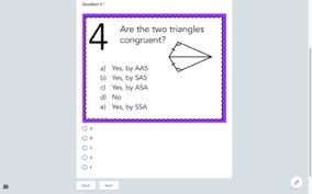 Quadrilaterals & area (ch 6 & some of 10). Congruent Triangles Digital Escape Room