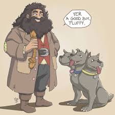 Hagrid With A Puppy Gift For My Mum For Mother S Day Cause She Loves Dogs And Hagrid Harrypotter Rubeushagrid Fluffy Harry Potter Harry Potter Art Hagrid