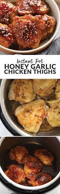 Hello Delicious Honey Garlic Chicken Thighs Serve These Sticky Instant Pot Honey Garlic Chicken Thighs Instant Pot Chicken Thighs Recipe Honey Garlic Chicken