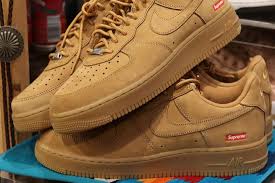 The nike air more uptempo black white 2016 released in march of 2016 and retailed for $180. Closely Inspect The Supreme X Nike Air Force 1 Flax Sneaker Freaker