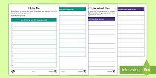 self esteem worksheets for kids