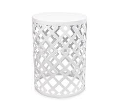 Wilson Fisher White Metal Garden Table 14 X 20 5 At Big Lots Metal Garden Table Metal Outdoor Side Table Patio Furniture For Sale