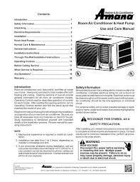 The amana corporation has been thinking about appliances all day, every day since 1934. Room Air Conditioner Heat Pump Use And Care Amana Ptac