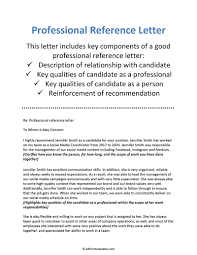 Samples Professional Character Reference Letter Examples