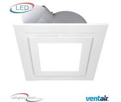 Slimfit 120 cfm energy star bathroom fan with ventilation is ideal for a master or larger bathroom that needs a fan with a little extra power and is designed for either wall or ceiling mount. White Square Ventair Airbus 250 Pro V Bathroom Exhaust Fan With 14w Led Light Ceiling Fans Direct