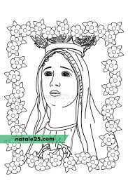 Procuratevi tanti rotoli di carta colorati e fateli srotolare ai bambini a ritmo di musica, inventando le figure che preferiscono. Disegno Madonna Con Cornice Di Fiori Natale 25