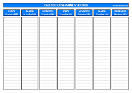 By using these journal templates, you can write all the transactions in a single document. Semaine 43 2020 Dates Calendrier Et Planning Hebdomadaire A Imprimer
