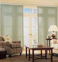Match your sliding glass doors with its treatment equivalent: Patio Door Window Treatment Ideas Blindsgalore Com