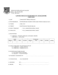 Format laporan kewangan kokurikulum sekolah 2013. Format Laporan Aktiviti Koku