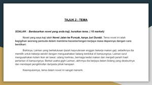 Karangan respons terbuka tahun 2018 jenis soalan jumlah bil. Novel Jalan Ke Puncak Tingkatan 2 Flip Ebook Pages 1 11 Anyflip Anyflip