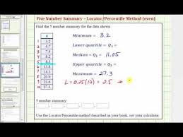 In this video you learn how to find the 5 number summary from a set of data (highest number, upper quartile, median, lower quartile, lowest number). Ex Determine A Five Number Summary Even Youtube
