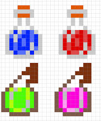 Potions Minecraft Pixel Art Pixel Art Templates Pixel Art Grid