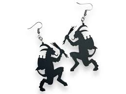 Krampus Silhouette Dangle Earrings