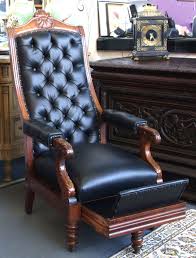 200yr Old English Gentleman S Library Chair Mahogany Frame New Back Leather Upholstery Slide Out Foot Stan Blue Leather Chair Leather Chair Antique Chairs