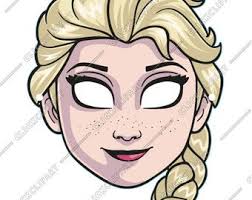 Princess Elsa, Birthday Party, Digital Paper Face Mask, SVG, files for  cricut