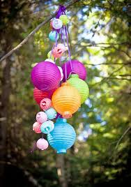Sommerfest Partydeko Papierlaternen Beleuchtung Idee Bunte Farben Garten Partydeko Sommerfest Dekoration Sommerfest