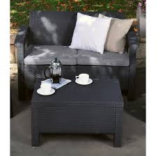 Keter Corfu Outdoor Coffee Table Grey Backyard Furniture Outdoor Cushions Patio Furniture Gray Patio Furniture