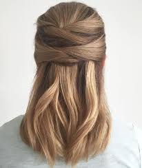 Wrapped Half Updo Chic Everyday Hairstyles For Straight Short Hair Hair Styles Straight Hairstyles Straight Hair Updo
