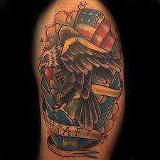 Old School Sailor Jerry Usaf Bald Eagle Arm Tattoo For Men Air Force Tattoo Tattoos For Guys Arm Tattoos For Guys