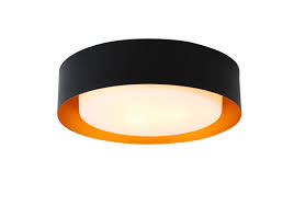 Black flush mount lights : Lynch Black Gold Flush Mount Ceiling Light Bromi Design