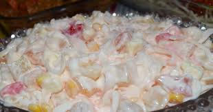 Oday S Buko Fruit Salad Post Is Made Up Of Fresh Buko Meat Strings Or Strips And A Medleys Of Canned Best Fruit Salad Filipino Fruit Salad Fruit Salad Recipes