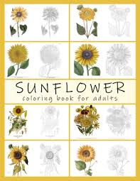 Get your colored pencils and start coloring sunflowers picture right now!try to color sunflowers to some extraordinary! Sunflower Coloring Book For Adults Realistic Vintage Botanical Flower Art Drawings In Light Grayscale Ashley Ada 9798678858122 Amazon Com Books