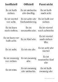 Ich bin erst 2006 in die neuen bl umgezogen frage : Offizielle Und Inoffizielle Uhrzeit Deutsch Daf Arbeitsblatter