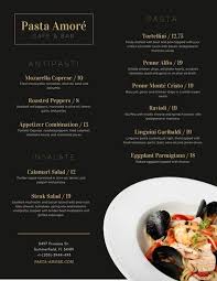 Elegant Black And Gold Italian Menu Italian Menu Menu Design Menu