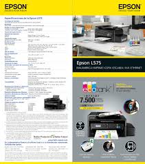 Epson makes it possible to reach out to get assistance for questions and product issues. L575 Brochure Diptico Espanol