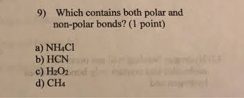 Choose from 500 different sets of flashcards about polar nonpolar on quizlet. Solved 9 Which Contains Both Polar And Non Polar Bonds Chegg Com