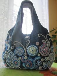 Irish Crochet Bag Handmade Jeans Handbag Crochet Bag Irish Crochet Hobo Bag Patterns