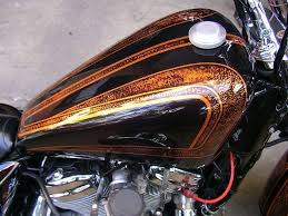 Black Gold Flake Hand Painted Airbrush Haley Davidson Fuel Tank Motorcycle Tank Bike Art Custom Tanks