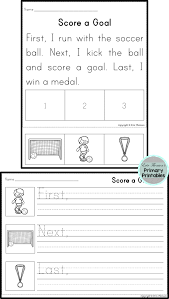 Sequencing Stories Team Sports Reading Comprehension Kindergarten First Grade Reading Comprehension Sequence Writing