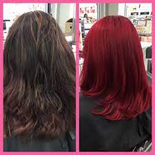 Before And After Pravana Vivids Red And Wild Orchid Also Used Rusk Elimin8 Color Remover And Olaplex In The Lightener To Purple Hair Red Hair Red Purple Hair