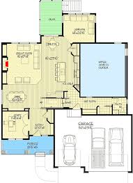Exclusive House Plan With Modest Footprint And An Indoor Sports Court 73397hs Floor Plan Main Level Exclusive House Plan Indoor Sports Court House Plans
