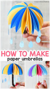 How To Make Paper Umbrellas Easy Paper Crafts Paper Umbrellas Spring Crafts For Kids