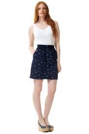 Lacivert Kadin Cicek Desenli Etek 98437 Defacto Kadin Mini Etek Etek