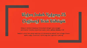 Check spelling or type a new query. Cara Menghitung Kecocokan Jodoh Dengan Weton Sebelum Menikah Agar Langgeng Tidak Apes Kanalmu