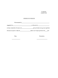 Nu este nevoie sa mentionati in cerere motivul demisiei. Cerere Demisie Model Doc