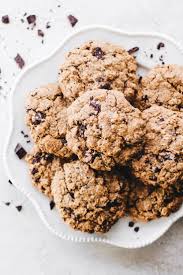 Chocolate Chunk Oatmeal Cookies Vegan Gluten Free Recipe Vegan Oatmeal Cookies Vegan Cookies Chocolate Oatmeal Cookies