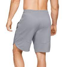 1) the waist is wide and not a good fit for slim bodies. Under Armour Knit Training 9in Men S Tennis Shorts Mod Gray