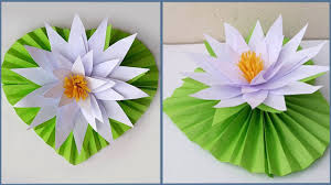 Made from high quality crepe paper. Diy Paper Water Lily How To Make Water Lily With Paper Youtube Paper Crafts Paper Flowers Origami Water Lily