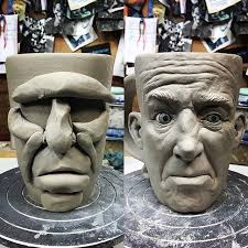 How To Make A Face Mug Step 1 Add Clay For Primary Facial Features Step 2 Add Small Details Glinyanye Skulptury Proekty Skulptur Keramicheskie Skulptury