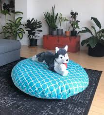 Modern Blue Dog Bed Cover For Large Dogs Custom Dihult Slipcover Customized Ikea Floor Pillow Covers Ikea Dihult Cove Covered Dog Bed Dog Pillow Bed Dog Bed